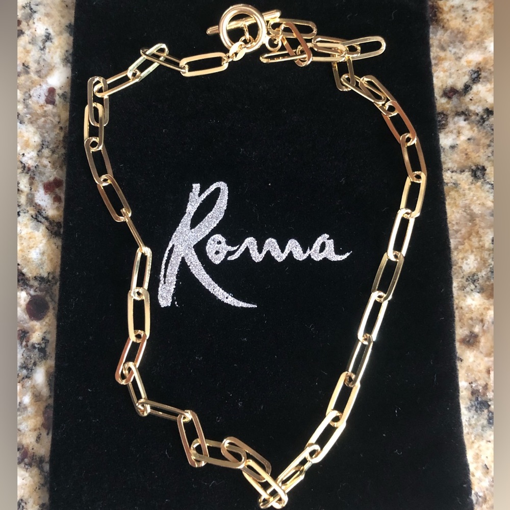 Roma Alessia Paperclip toggle necklace in gold